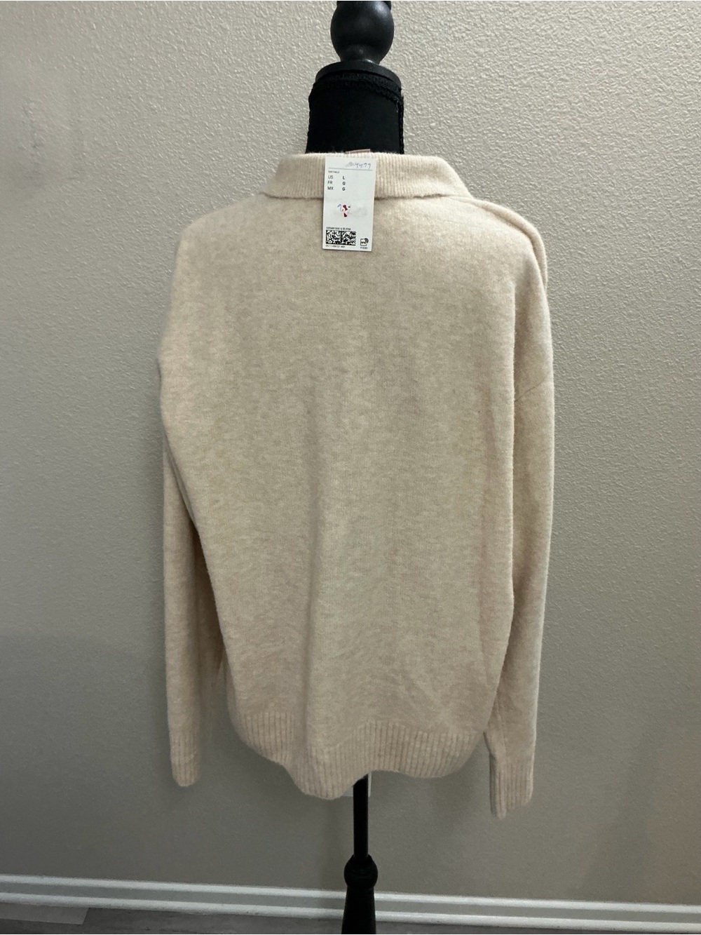 H&M Cream Knit Polo Collar Sweater - Picture 5 of 8